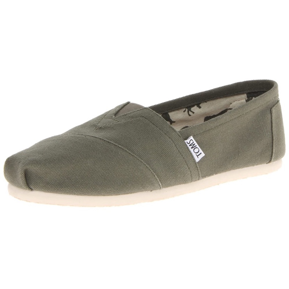 TOMS Women’s Classic Canvas Slip-ons - Olive 7. Available in Grey as well!